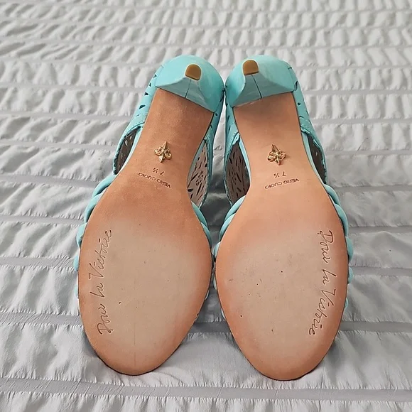 Pour La Victoire turquoise shoes - Picture 5 of 6